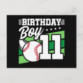 11歳の野球パーティーテーマ11誕生日少年 ポストカード (正面)