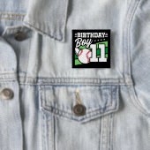 11歳の野球パーティーテーマ11誕生日少年 缶バッジ (インサイチュ)