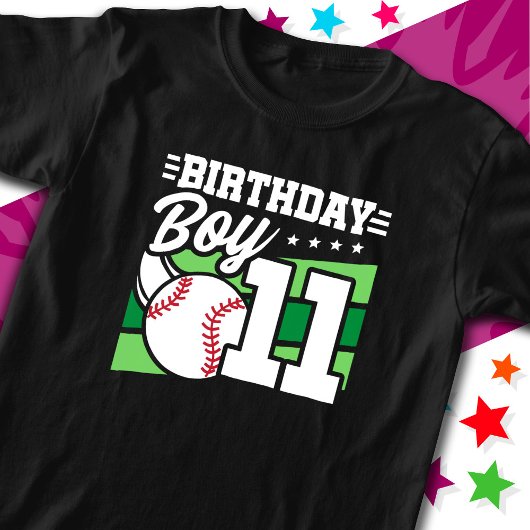 11歳の野球パーティーテーマ11誕生日少年 Tシャツ