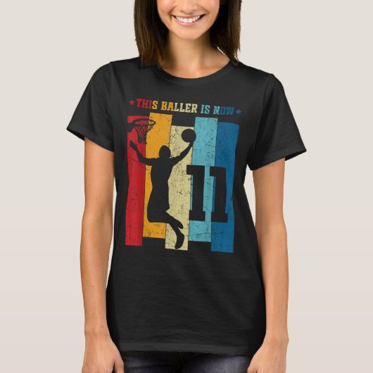 11歳の野球11歳の誕生日おめでとう少年野球 Tシャツ (正面)
