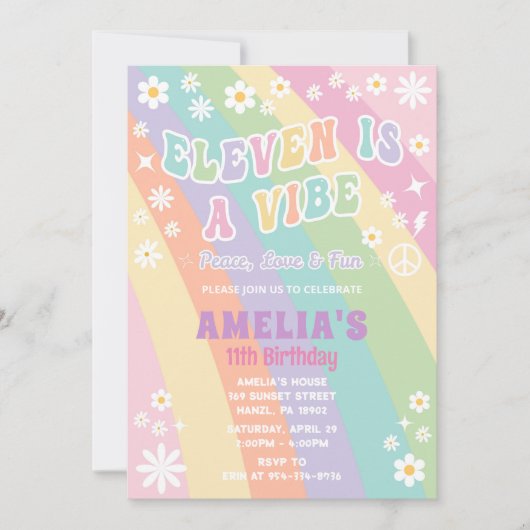 11歳は誕生日の招待状 招待状 (正面)