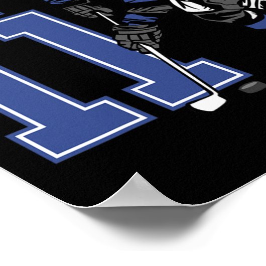 11歳アイスホッケーをテーマにした誕生日パーティー11日 ポスター (角)