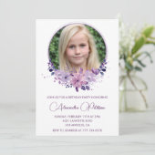 11歳エレガントの誕生日の招待状フォトフローラ保保 招待状 (スタンド正面)