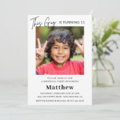 11歳エレガントの誕生日招待状Boy Photo 招待状 (スタンド正面)