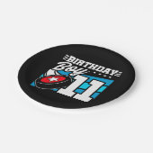 11歳オールドホッケーパーティーテーマ11誕生日少年 ペーパープレート (アングル)