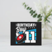 11歳オールドホッケーパーティーテーマ11誕生日少年 ポストカード (スタンド正面)