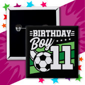 11歳サッカーサッカーキッズ11誕生日少年 缶バッジ