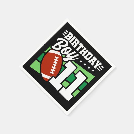 11歳サッカーパーティーテーマ11誕生日少年 スタンダードカクテルナプキン (角)