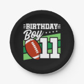 11歳サッカーパーティーテーマ11誕生日少年 ペーパープレート (正面)
