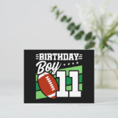 11歳サッカーパーティーテーマ11誕生日少年 ポストカード (スタンド正面)