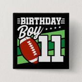 11歳サッカーパーティーテーマ11誕生日少年 缶バッジ (正面)