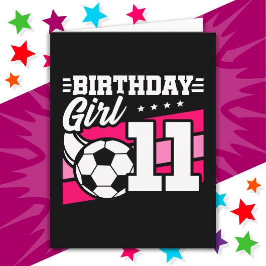 11歳サッカー11誕生日女 カード