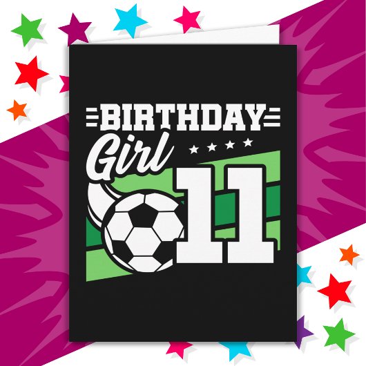11歳サッカー11誕生日女 カード