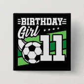 11歳サッカー11誕生日女 缶バッジ (正面)
