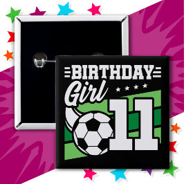 11歳サッカー11誕生日女 缶バッジ