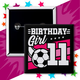 11歳サッカー11誕生日女 缶バッジ