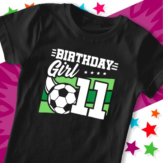 11歳サッカー11誕生日女 Tシャツ