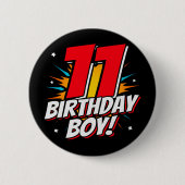 11歳スーパーヒーロー誕生日ボーイ11誕生日 缶バッジ (正面)