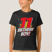 11歳スーパーヒーロー誕生日ボーイ11誕生日 Tシャツ (正面)
