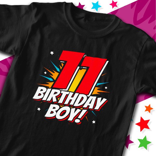 11歳スーパーヒーロー誕生日ボーイ11誕生日 Tシャツ