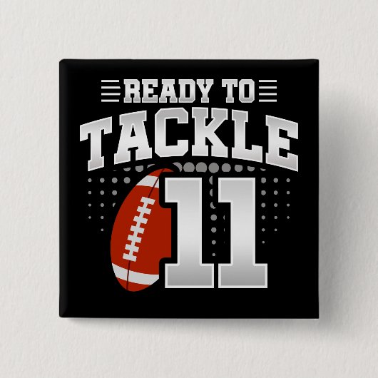 11歳タックルサッカーパーティー11誕生日 缶バッジ (正面)