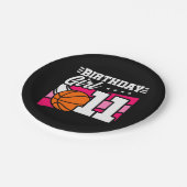 11歳バスケットボールパーティー11誕生日ガール ペーパープレート (アングル)