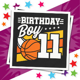 11歳バスケットボールパーティー11誕生日少年 スタンダードカクテルナプキン