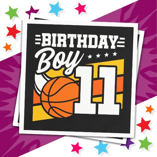 11歳バスケットボールパーティー11誕生日少年 スタンダードカクテルナプキン