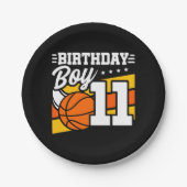 11歳バスケットボールパーティー11誕生日少年 ペーパープレート (正面)