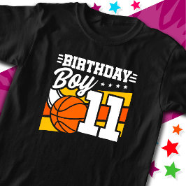 11歳バスケットボールパーティー11誕生日少年 Tシャツ