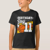11歳バスケットボールパーティー11誕生日少年 Tシャツ (正面)