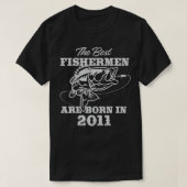 11歳フィッシャーマン_魚釣り2011 11誕生日 Tシャツ (デザイン正面)