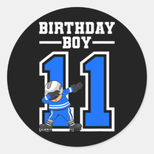 11歳ボーイアイスホッケープレーヤー11誕生日Y ラウンドシール
