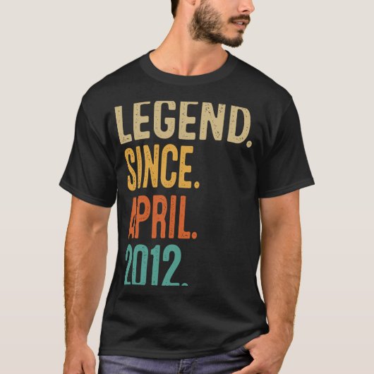 11歳ヴィンテージ2012年4月11誕生日 Tシャツ (正面)
