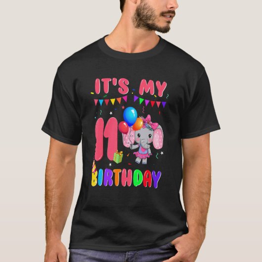 11歳11誕生日ゾウ少女素晴らし Tシャツ (正面)