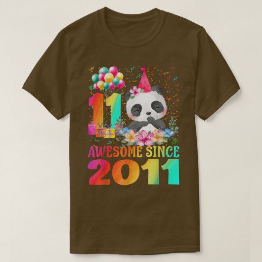 11歳11誕生日パンダ201素晴らし年以降 Tシャツ (デザイン正面)