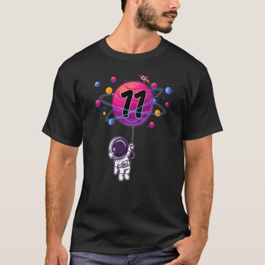 11歳11誕生日ボーイ宇宙飛行士 Tシャツ (正面)