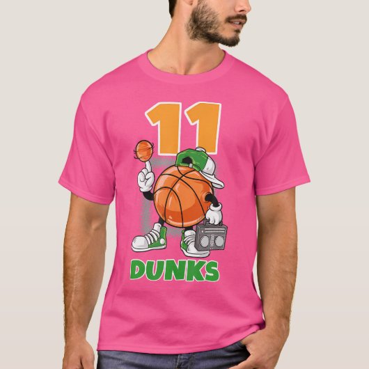 11歳11誕生日少年少女バスケットボール Tシャツ (正面)
