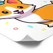 11歳Corgi Dog Lover 11th Birthday Party O ポスター (角)