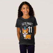 11歳Corgi Dog Lover 11th Birthday Party O Tシャツ (正面フル)
