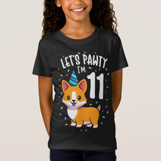 11歳Corgi Dog Lover 11th Birthday Party O Tシャツ (正面)