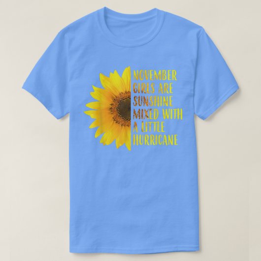 11生まれ月の誕生日ひまわり女子 Tシャツ (デザイン正面)