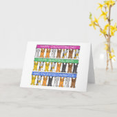 11番目に起きた威厳がある猫マンガの日 カード (黄色い花)