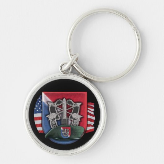 11番目の特殊部隊グループ緑のベレーKeychain キーホルダー (正面)