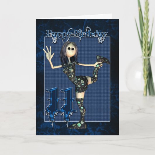 11番目の誕生日カード(Monies H.I.P Rag Doll付き) カード (正面)