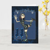 11番目の誕生日カード(Monies H.I.P Rag Doll付き) カード (黄色い花)