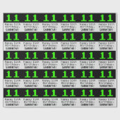 11番目の誕生日- Nerdy / オタク系のスタイル「11」と名前 ラッピングペーパー (フラット)