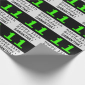 11番目の誕生日- Nerdy / オタク系のスタイル「11」と名前 ラッピングペーパー (角)