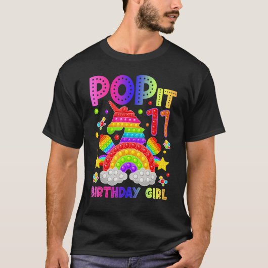 11番目の誕生日Fidgetポップ・アートの Toy It誕生日女の子11 Y Tシャツ (正面)