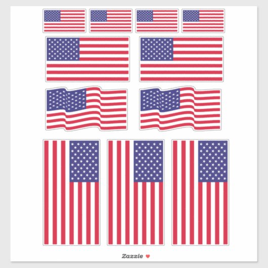 11米国国旗のデザイン シール (シート)